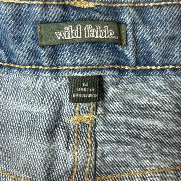 Wild Fable Jean Shorts Womens 14 Blue High Rise Denim Distressed Bermuda NEW - Picture 5 of 12
